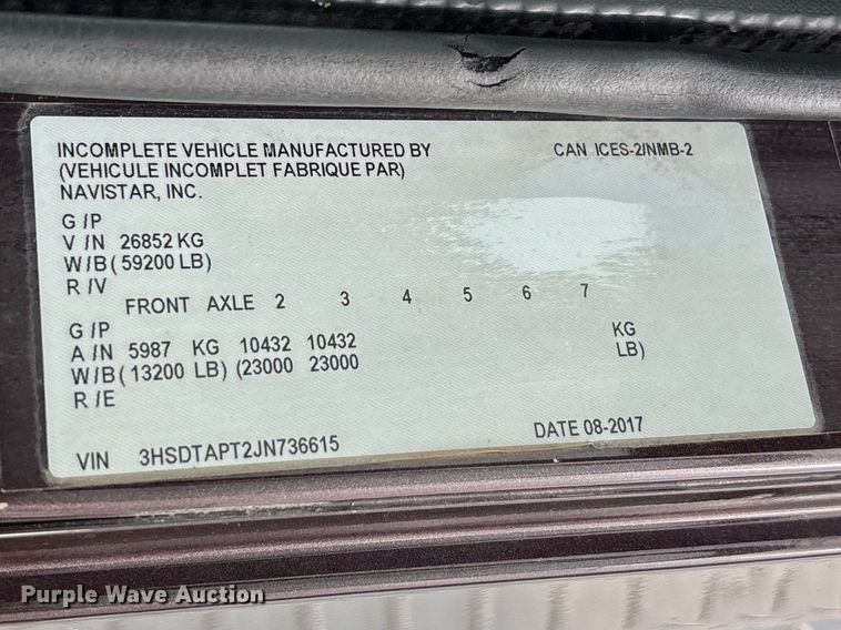 image for item FB3190 2018 International HX620 semi truck