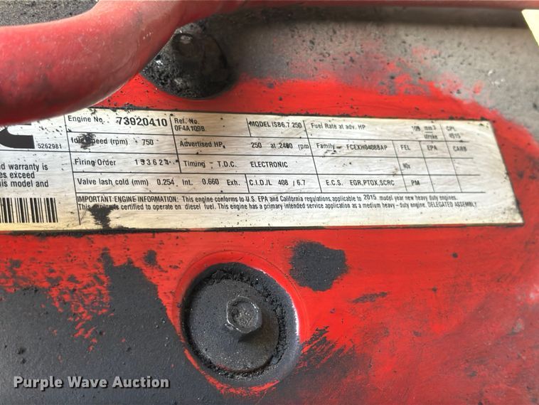 image for item FB7970 2016 International 4300 box truck
