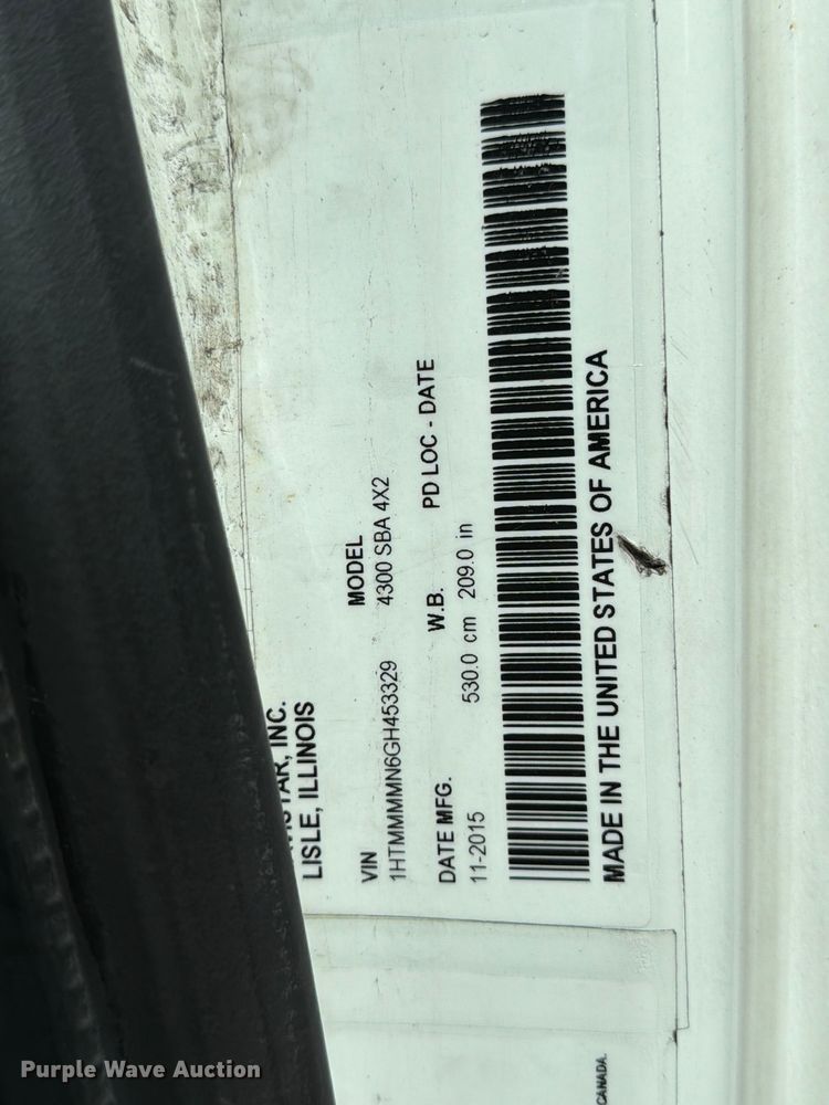 image for item FB7970 2016 International 4300 box truck