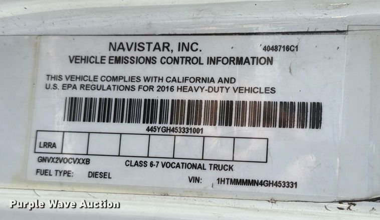 image for item FB7971 2016 International MA025 box truck