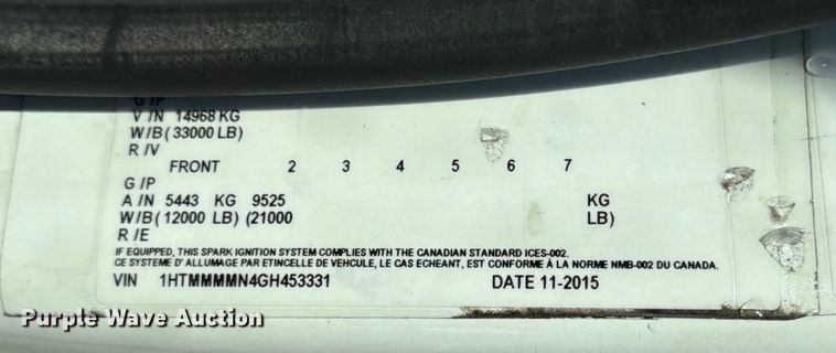 image for item FB7971 2016 International MA025 box truck