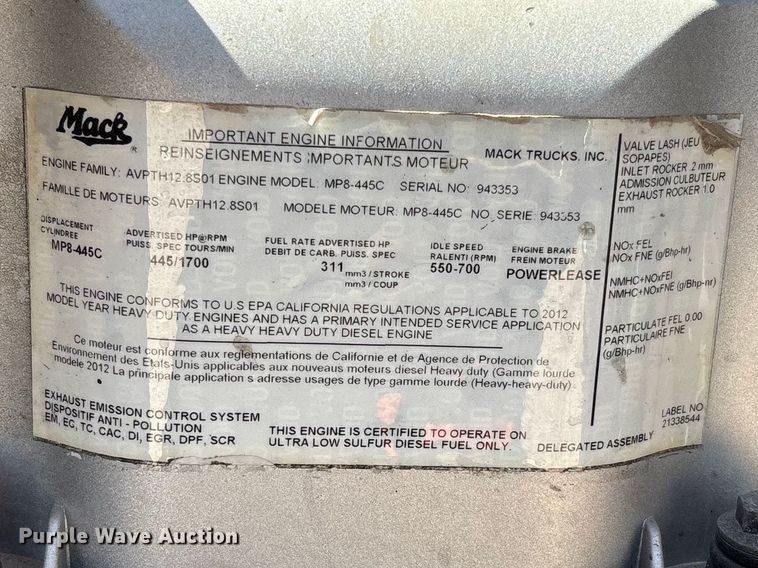 image for item FC2106 2011 Mack CHU613 semi truck