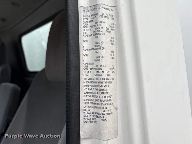 image for item FK1247 2017 Isuzu NPR HD box truck