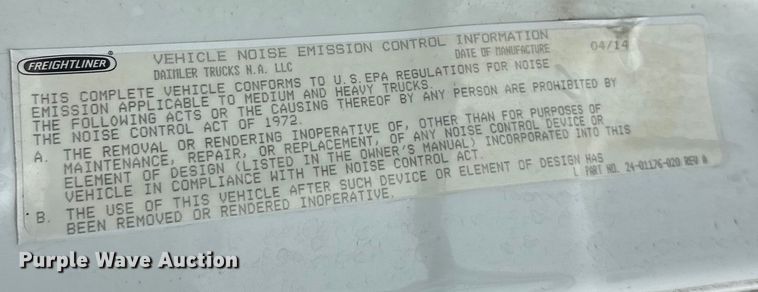 image for item FK1558 2015 Freightliner Cascadia semi truck