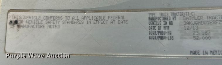 image for item FK1562 2014 Freightliner Cascadia semi truck