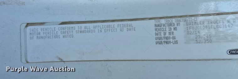 image for item FK1573 2015 Freightliner Cascadia  semi truck