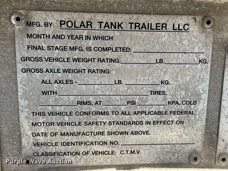 image for item ND9464 2008 Polar tank trailer