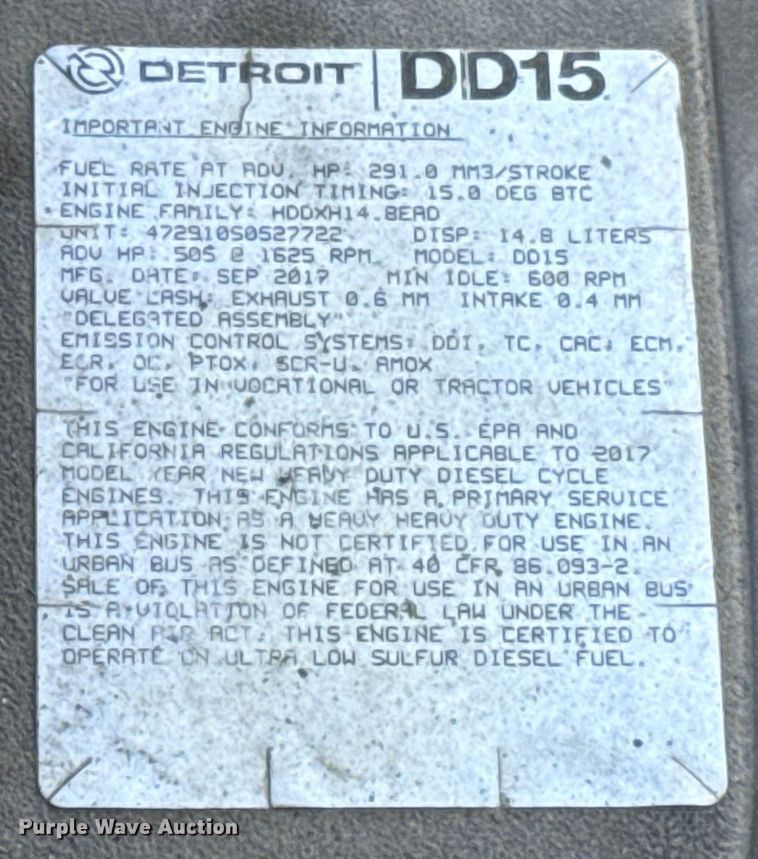 image for item YA2008 2018 Freightliner Cascadia semi truck