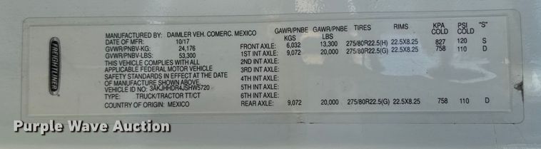 image for item YA2008 2018 Freightliner Cascadia semi truck