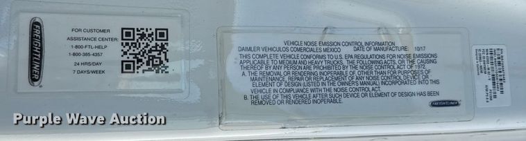 image for item YA2008 2018 Freightliner Cascadia semi truck