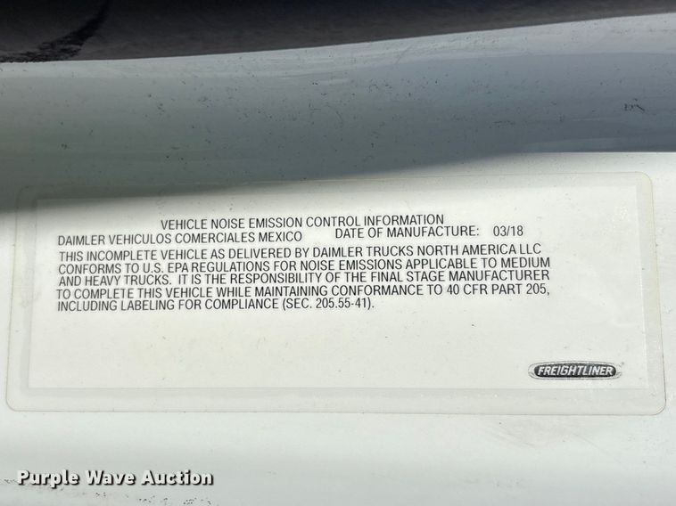 image for item YA2150 2019 Freightliner Business Class M2 box truck