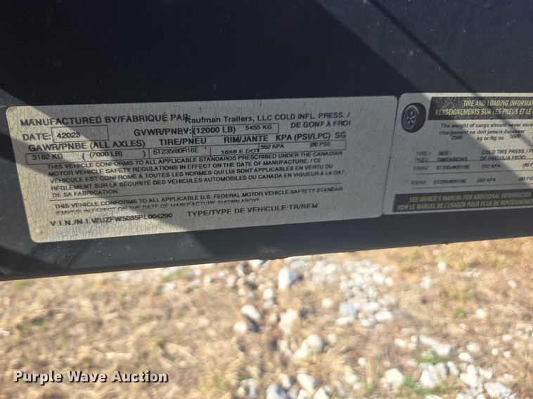 image for item YA2455 2023 Kaufman car carrier