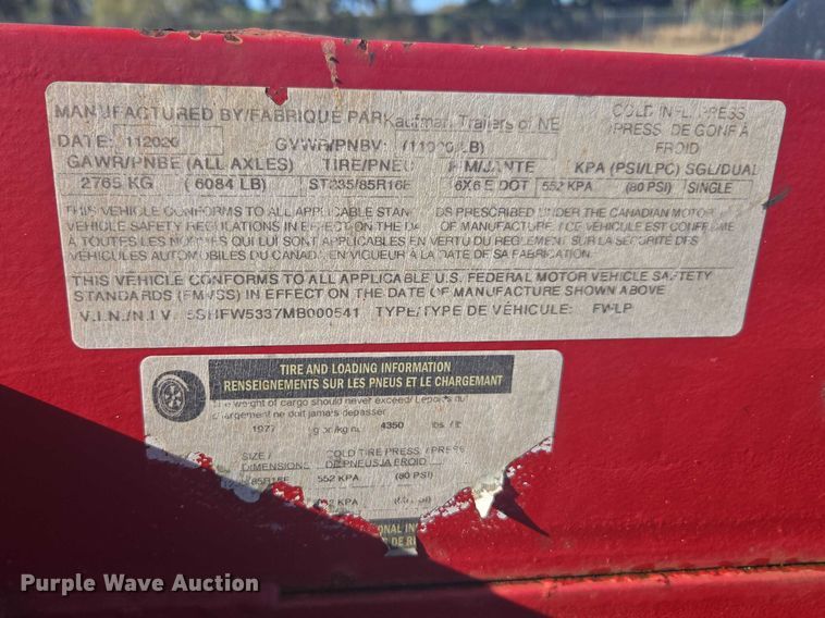 image for item YA2456 2021 Kaufman car carrier