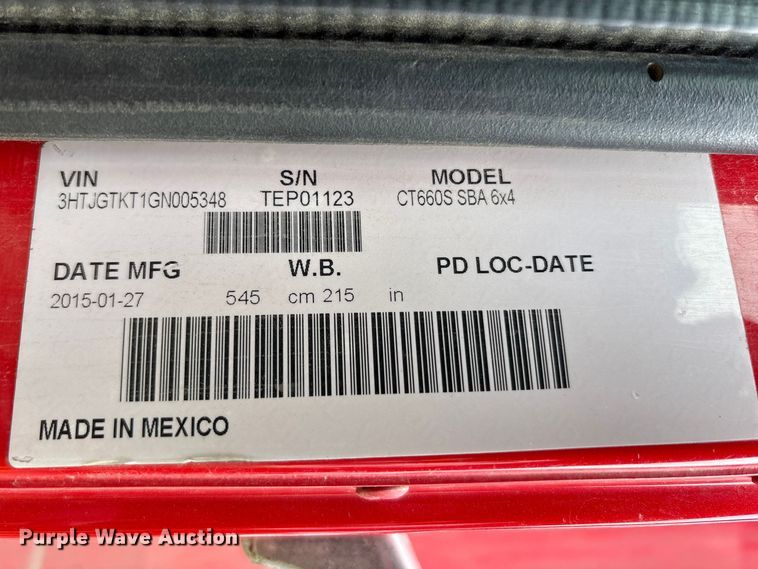 image for item YA2582 2016 Caterpillar CT660 dump truck