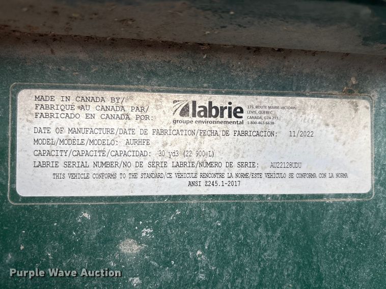 image for item YA2676 2023 Mack LR refuse truck