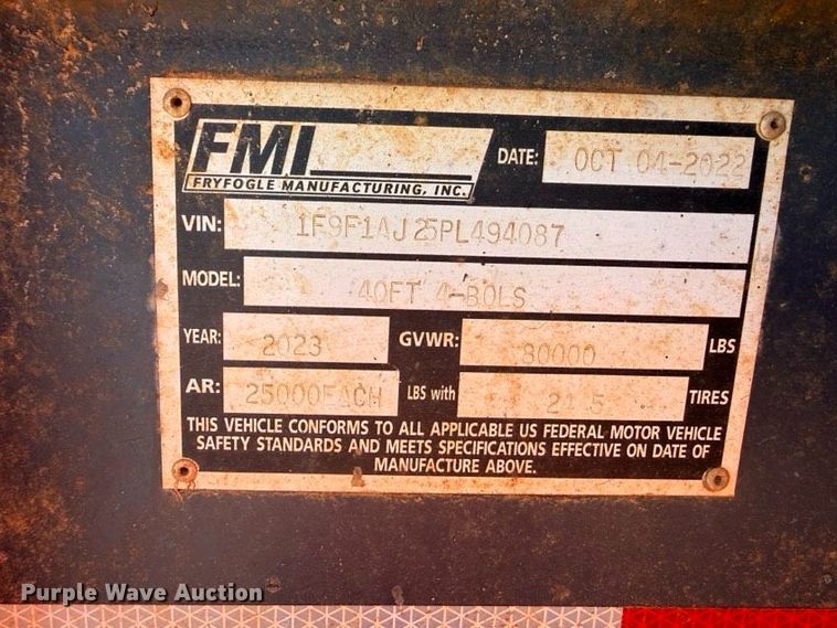 image for item YA2735 2023 Fryfogle log trailer