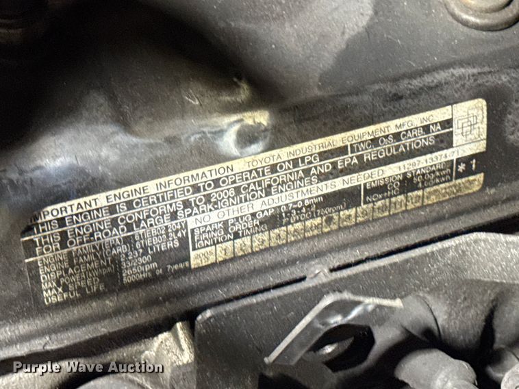 image for item FB5549 Toyota 7FGCU25 forklift