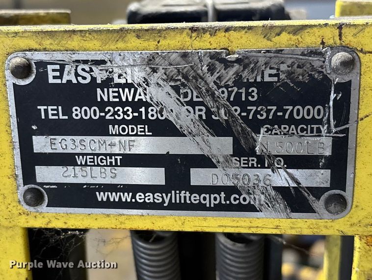 image for item FB5567 (2) Easy Lift Equipment EG3SCM-NF drum lifter