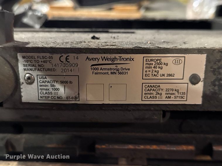 image for item FB5589 2014 Avery Weigh-Tronix FLSC-05 forklift scale