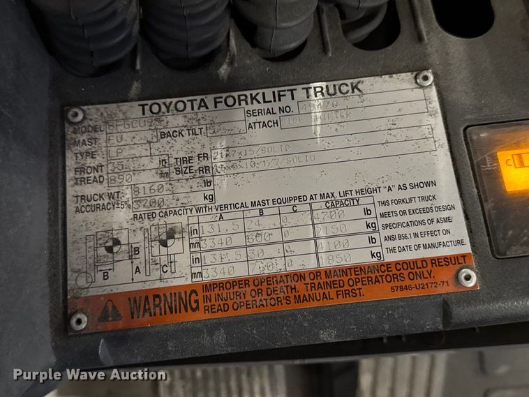image for item FB5598 Toyota 8FGCU25 forklift
