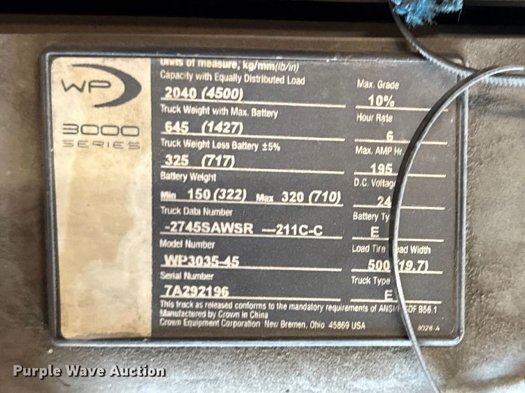 image for item FB5625 (14) Crown electric pallet jacks