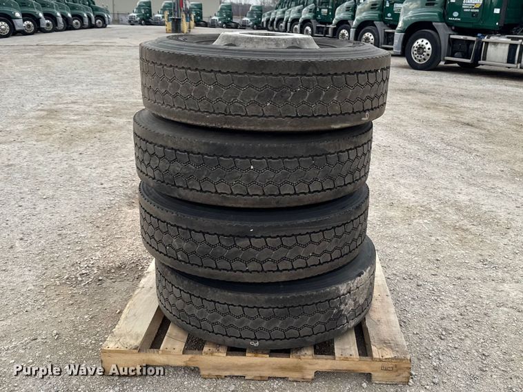image for item FB5649 (4) Bridgestone M726ELA 295/75R22.5 tires and wheels