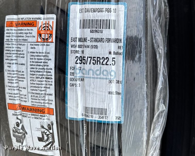 image for item FB5652 (6) 295/75R22.5 tires