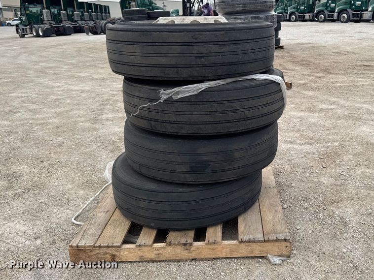 image for item FB5653 (4) Bridgestone 295/75R22.5 tires and wheels