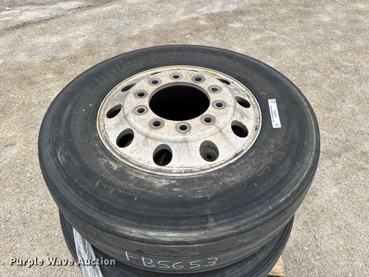 image for item FB5653 (4) Bridgestone 295/75R22.5 tires and wheels
