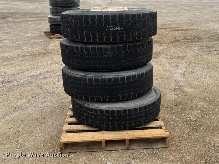 image for item FB5654 (4) Firestone FS591 295/75R22.5 tires and wheels