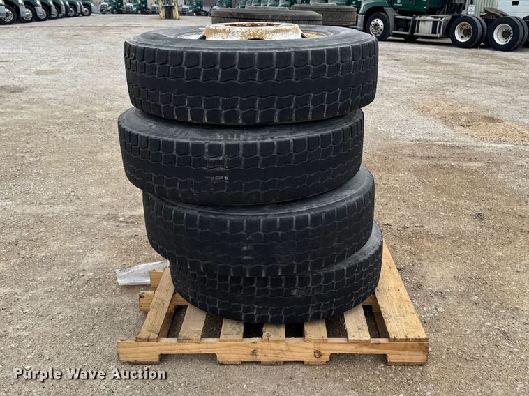image for item FB5654 (4) Firestone FS591 295/75R22.5 tires and wheels