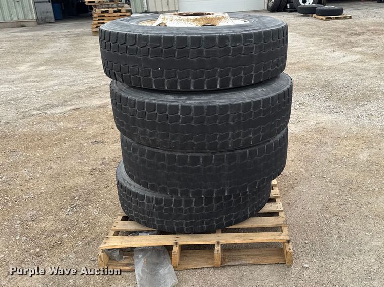image for item FB5654 (4) Firestone FS591 295/75R22.5 tires and wheels