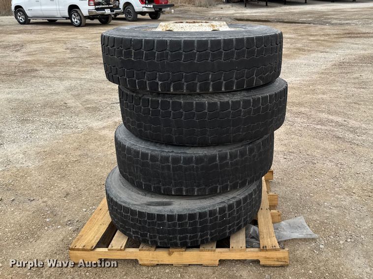 image for item FB5654 (4) Firestone FS591 295/75R22.5 tires and wheels