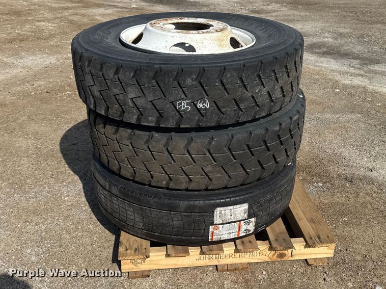 image for item FB5660 (3) 295/75R22.5 tires and wheels