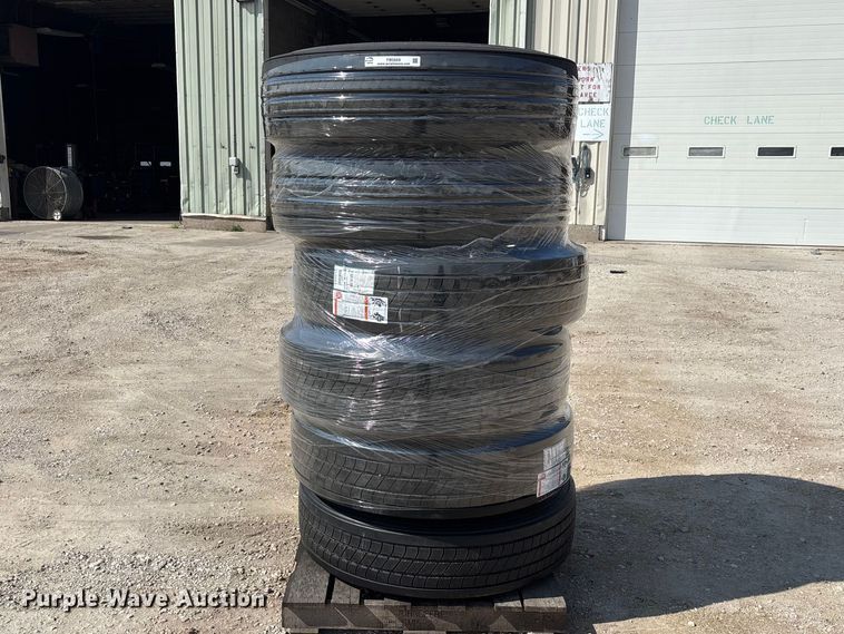 (6) Bridgestone 295/75R22.5 tires and wheels