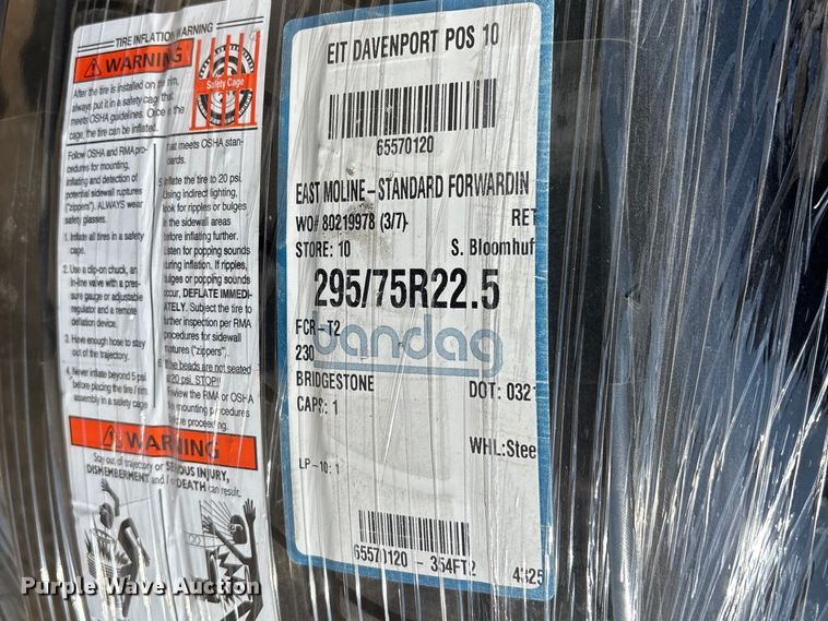 image for item FB5669 (6) Bridgestone 295/75R22.5 tires and wheels