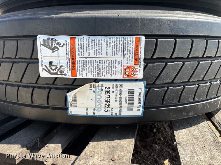 image for item FB5669 (6) Bridgestone 295/75R22.5 tires and wheels