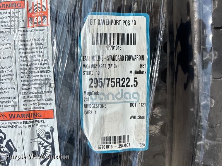 image for item FB5670 (7) Bridgestone 295/75R22.5 tires and wheels