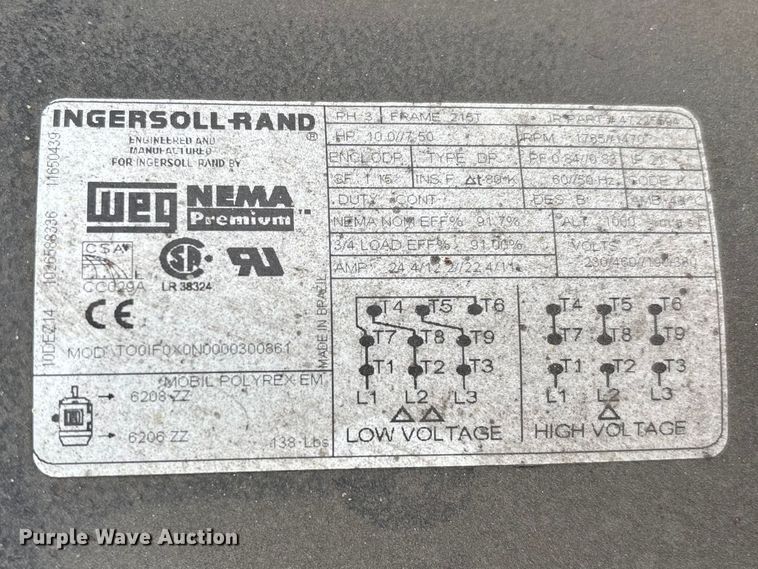 image for item FB5671 Ingersoll Rand 2545E10V air compressor