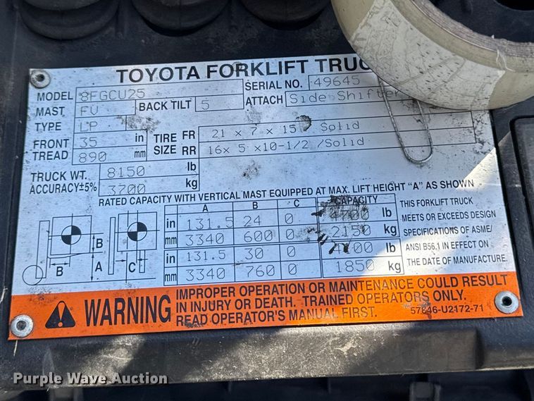 image for item FB5684 (7) Toyota forklifts