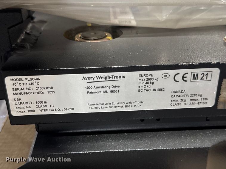 image for item FB5693 2021 Avery Weigh-Tronix FLSC-06 forklift scale
