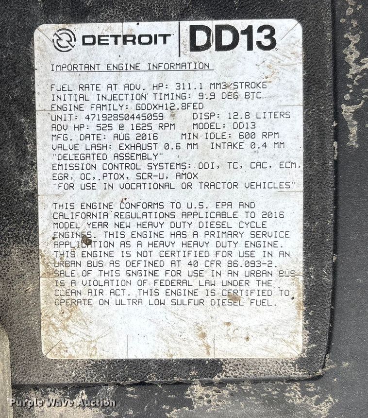 image for item FG1003 2017 Freightliner Cascadia 125 semi truck