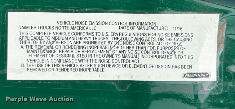 image for item FG1005 2017 Freightliner Cascadia 125 semi truck