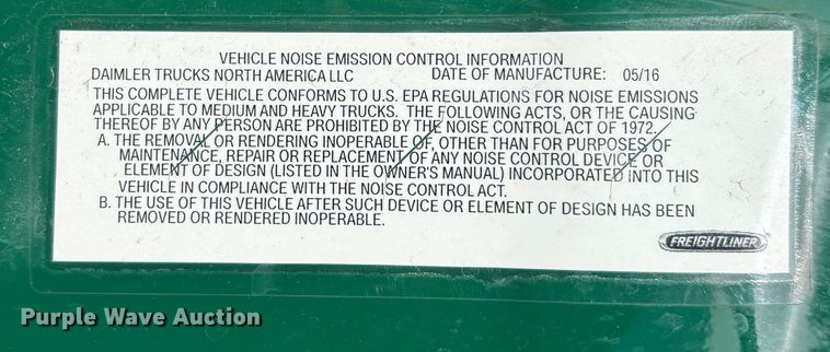 image for item FG1009 2017 Freightliner Cascadia 125 semi truck