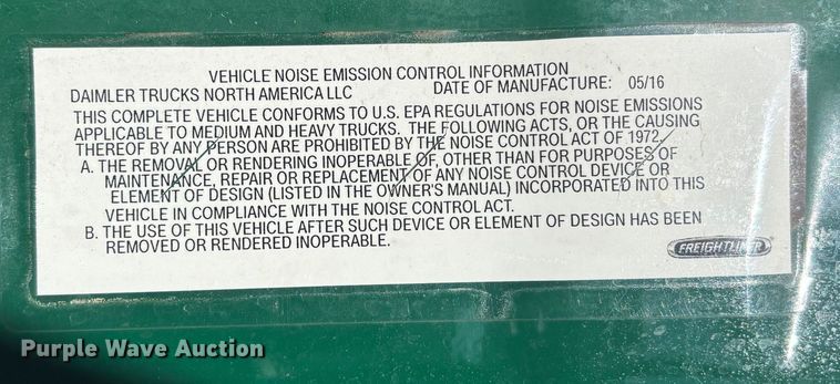 image for item FG1016 2017 Freightliner Cascadia 125 semi truck