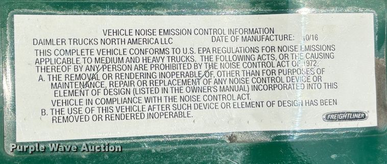 image for item FG1022 2017 Freightliner Cascadia 125 semi truck