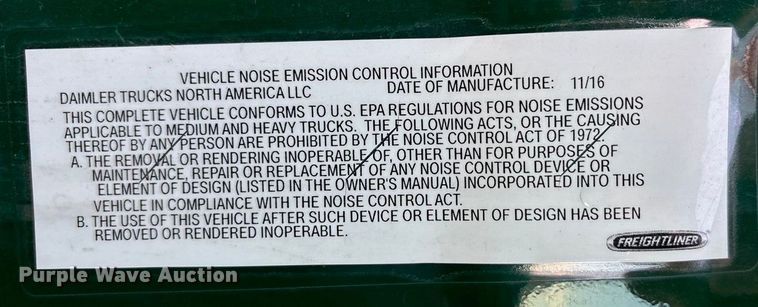 image for item FG1025 2017 Freightliner Cascadia 125 semi truck