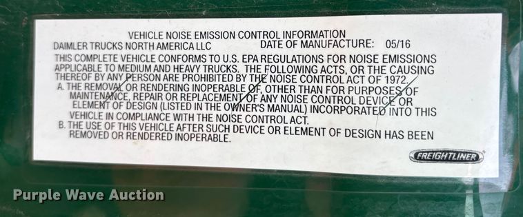 image for item FG1027 2017 Freightliner Cascadia 125 semi truck