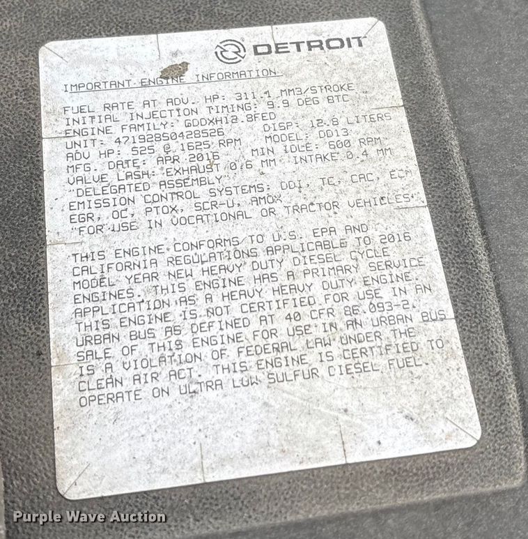 image for item FG1031 2017 Freightliner Cascadia 125 semi truck