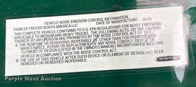 image for item FG1031 2017 Freightliner Cascadia 125 semi truck